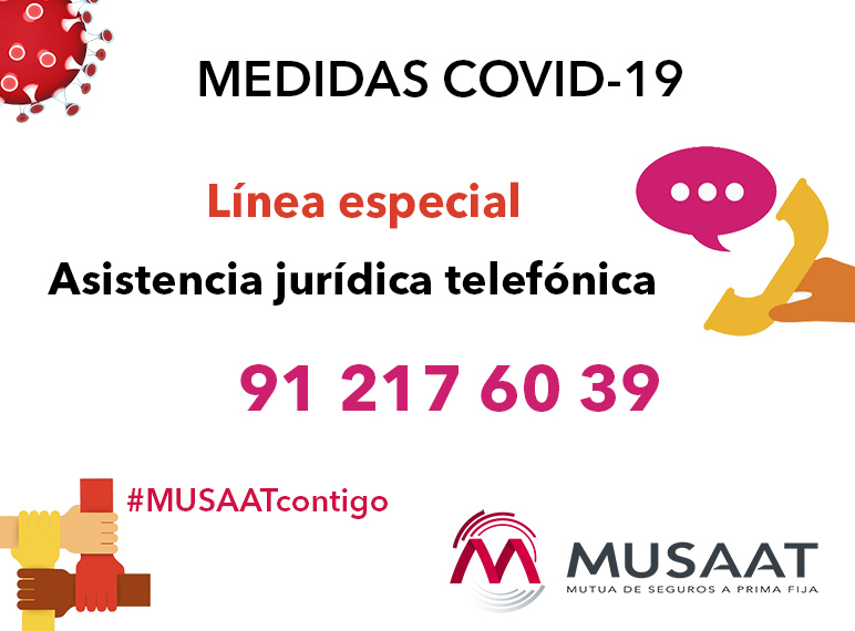 MUSAAT – COVID 19: línea de asistencia jurídica telefónica para los mutualistas