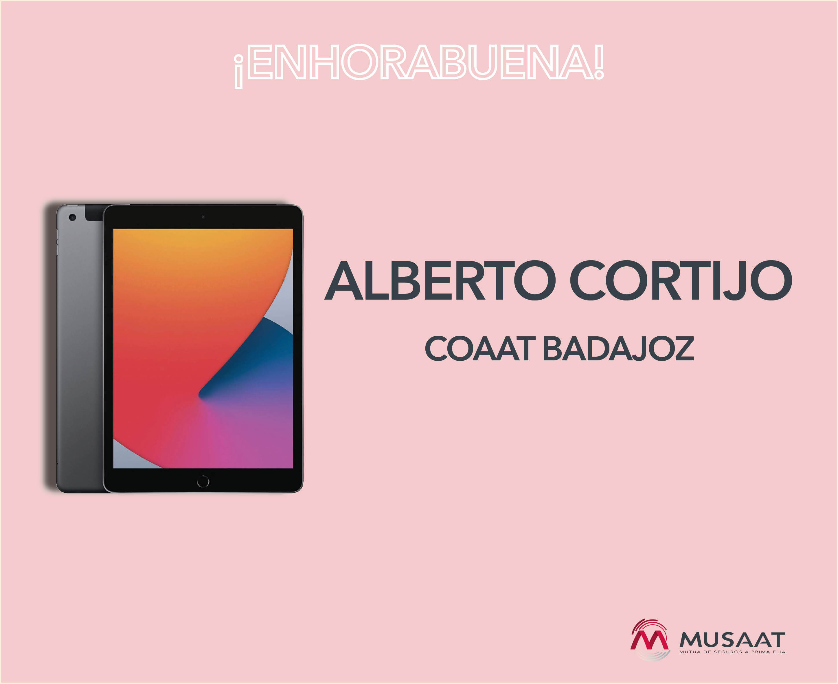 Un mutualista de Badajoz, ganador del sorteo del iPad 10.2
