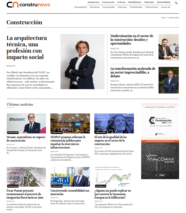Musaat patrocina Construnews, el nuevo medio digital de referencia para el sector de la construcción
